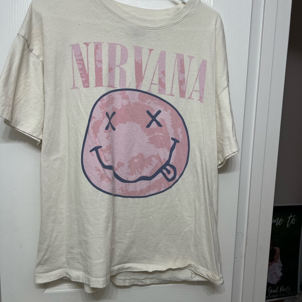 American Eagle Outfitters Cream Band Tee